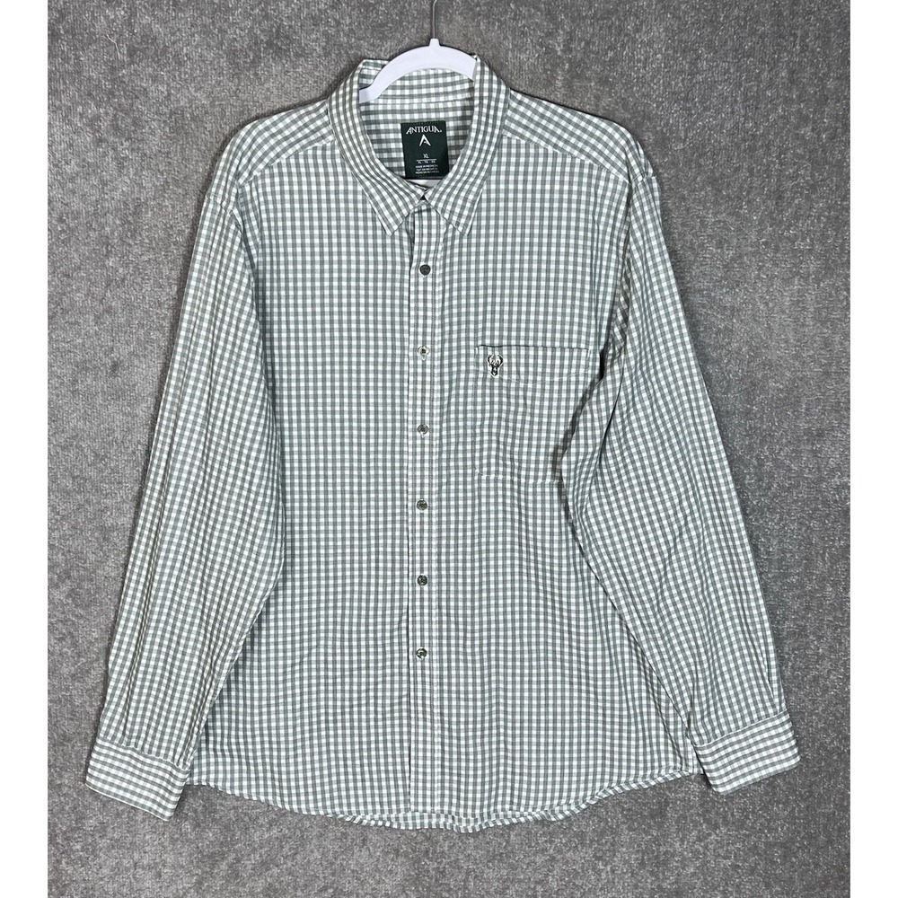 Antigua Milwaukee Bucks Button Down Dress Shirt Mens Size XL Green Long Sleeve